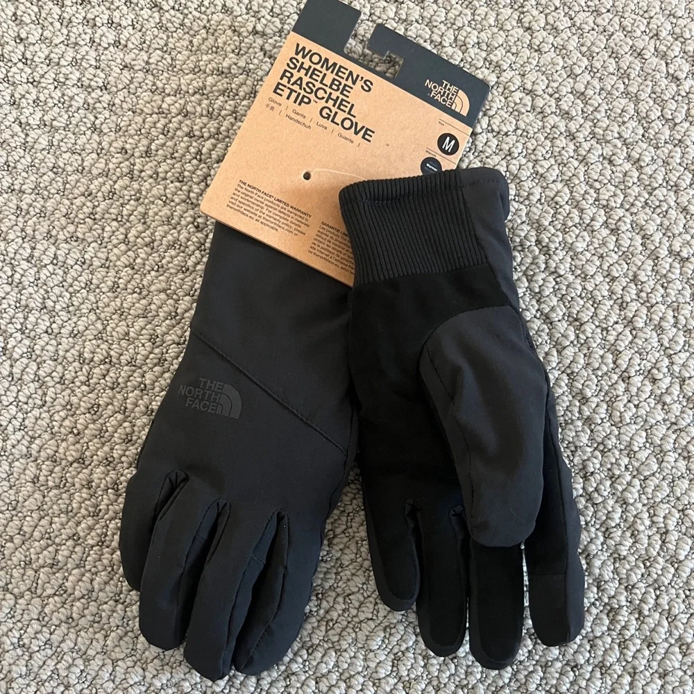 The North Face Women’s Black Winter Ski/Snow Gloves with Fur Lining - medium